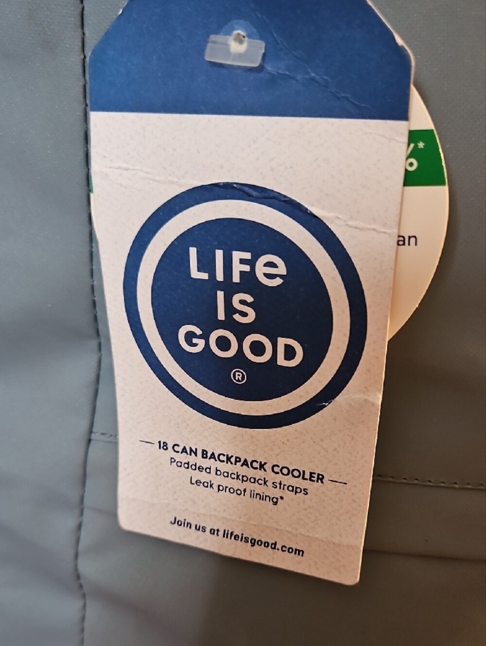 Life Is Good Gray and Navy Backpack with Yellow Dog Graphic - Picture 3 of 8